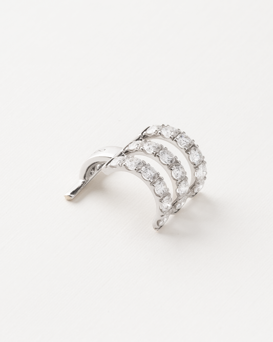 Ear cuff Zydo de tres hileras con Diamantes Naturales