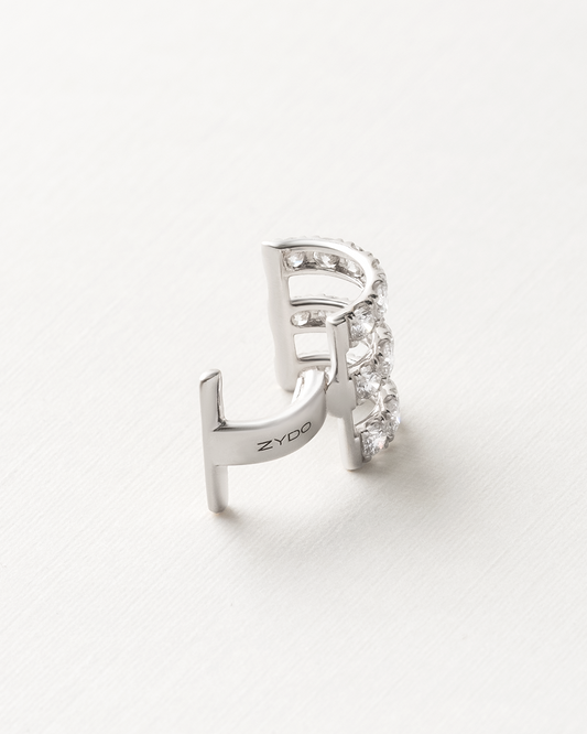 Ear cuff Zydo de tres hileras con Diamantes Naturales